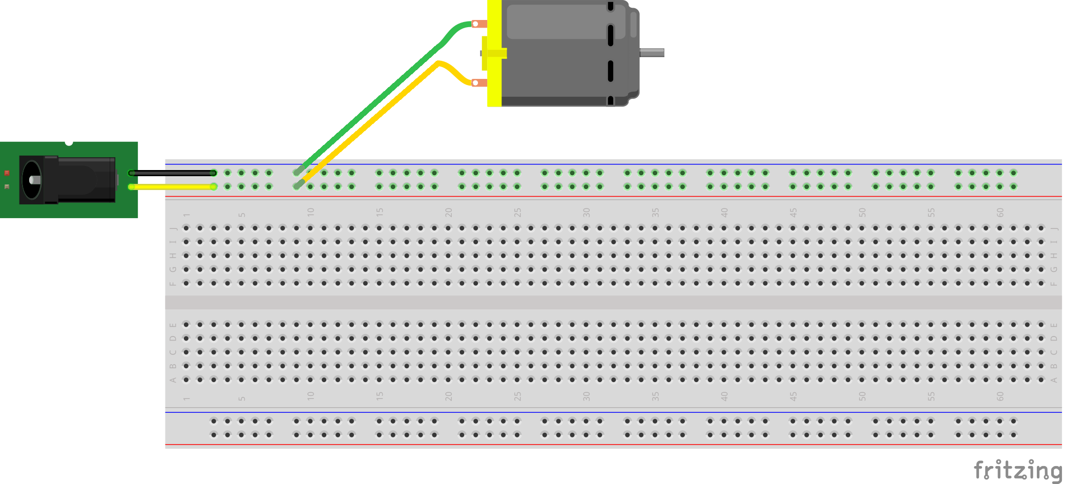 LM2596 testing breadboard setup