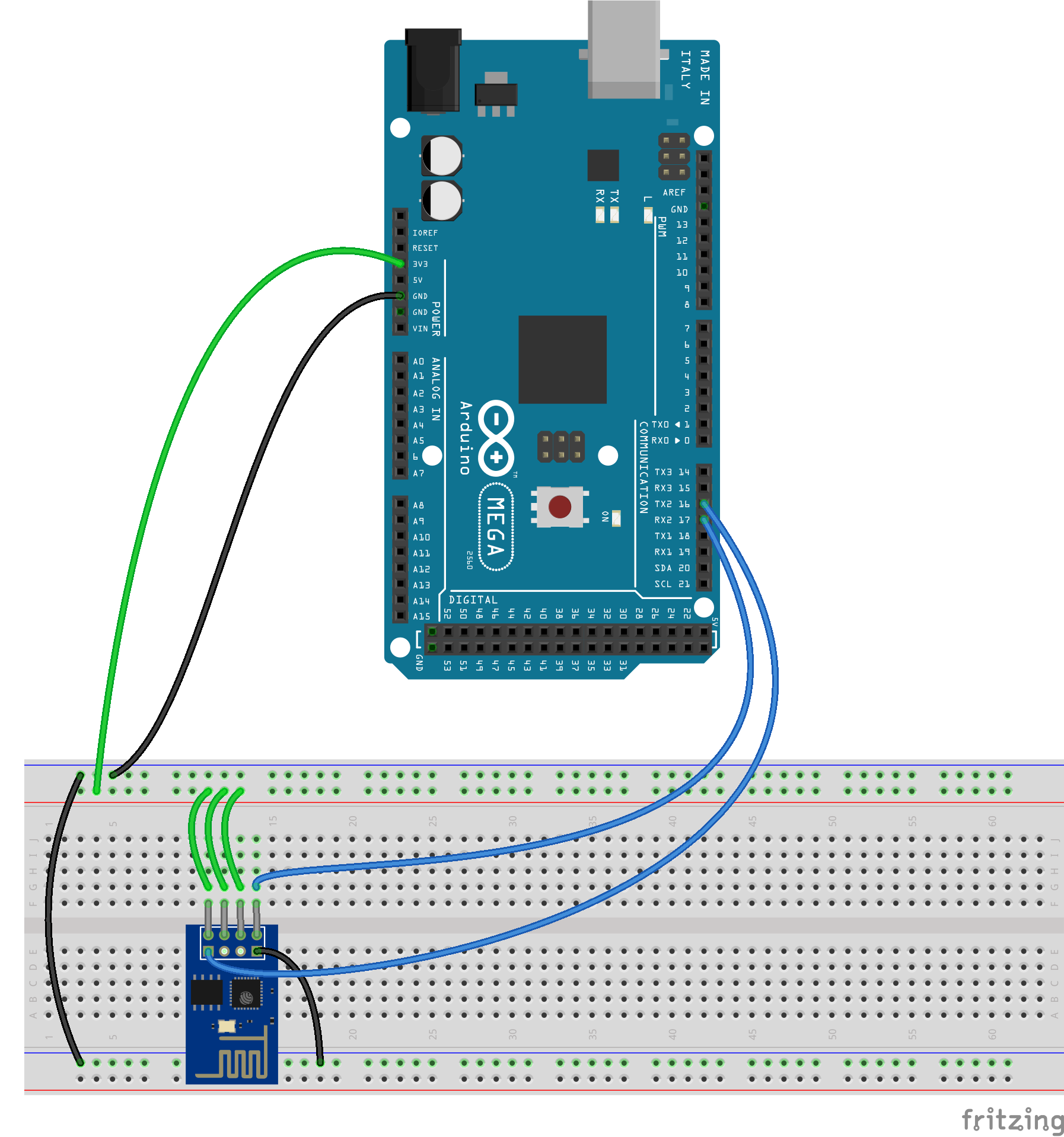 ESP8266 testing with bread board setup